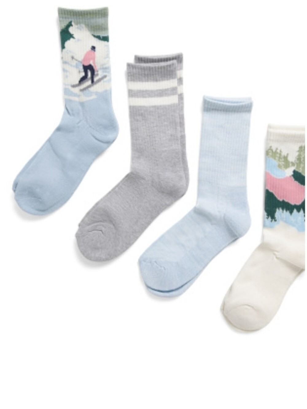 New BORN Womens 4 Pair Outdoor Ski Hiking Skiing Cushioned Crew Socks.